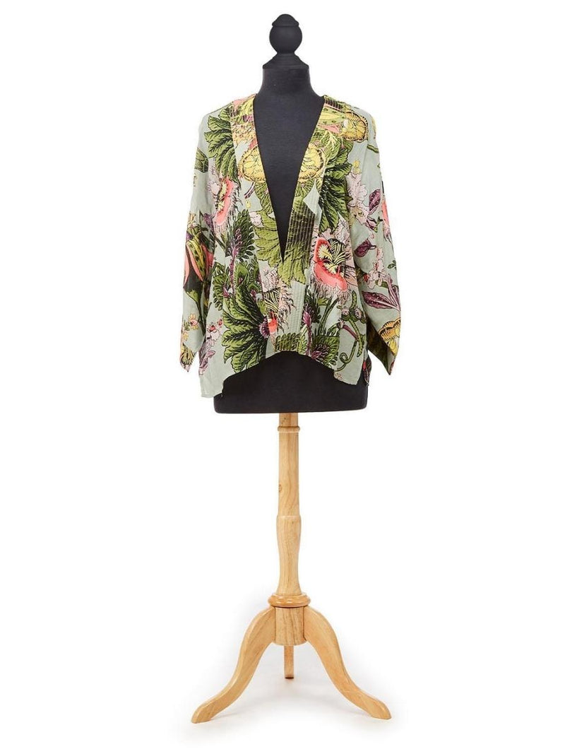 Eccentric Bloom Putty Short Kimono